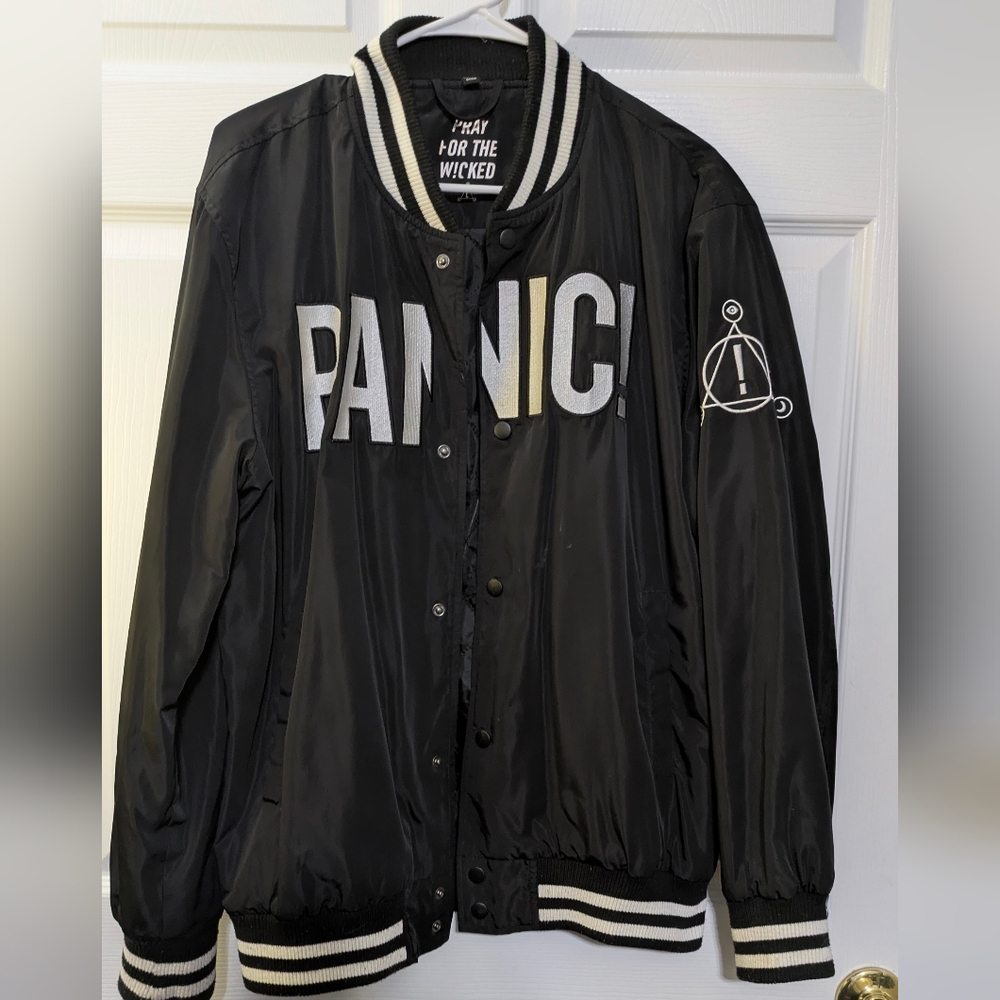 Black Bomber Jacket with White Accents